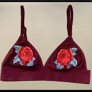 PINK Victoria’s Secret Burgundy Rosebud Bralette